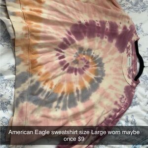 American Eagle Outfitters Tie-Dye Sweater - Purple, Orange, Gray